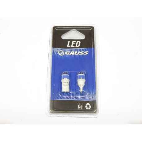 Lampada Led Pingão T10 12V 5W embalagem Blister Gauss nas cores Branca e Azul